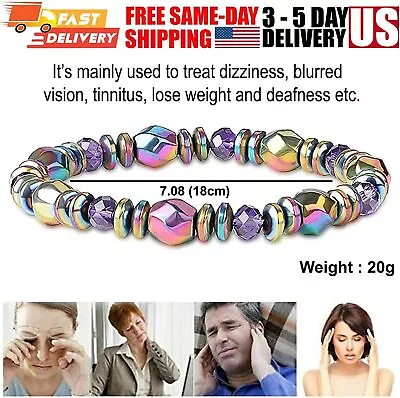 Magnetic Hematite Healing Bracelet Arthritis Weight Loss Pain Relief Therapy Hot • $6.45