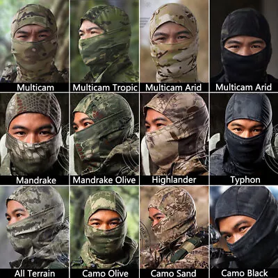 Tactical Camo Balaclava Quick Drying Hood Full Face Mask Neck Scarf Windproof • $7.99