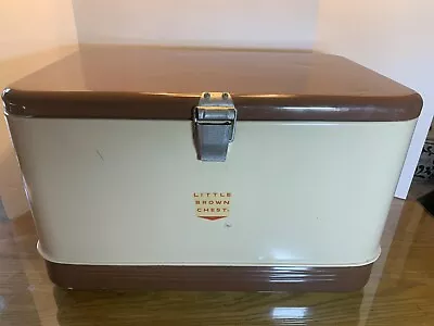 Vintage 1950s Little Brown Chest Hemp And Co Cooler Ice Chest Metal • $85