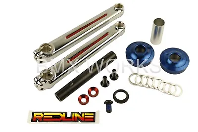 Redline Flight BMX Crank Set Chrome-Moly 175mm Dark Blue American Bottom Bracket • $299