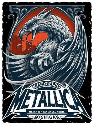 Metallica Poster 3/13/2019 Grand Rapids MI Signed & Numbered #/70 A/E • $625