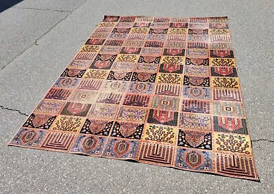 Antique 1929 Whittall Anglo Panel Wool Rug 7' 8  X 10' 5  Extra Large • $9995