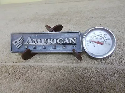 Vintage American Select Stove Name Plate Badge Emblem W / Thermometer Cast Metal • $61.17