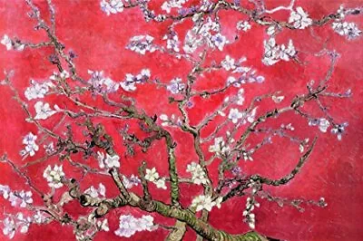 Vincent Van Gogh Almond Blossom Branches Red Art Print Poster 36x24 • $13.49