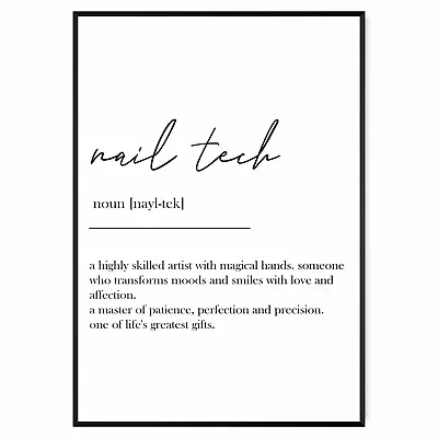 Nail Tech Definition Beauty Salon Room Décor Wall Art Poster Print Art A5-A1 • £18.99