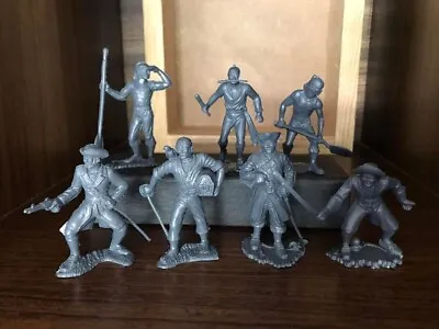 Marx Recast 60mm Pirates Play Set 16 Figures- Grey Plastic • $32