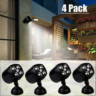 4X LED Security Spot Light Motion Sensor Outdoor Floodlight Battery-Operated US • $56.39