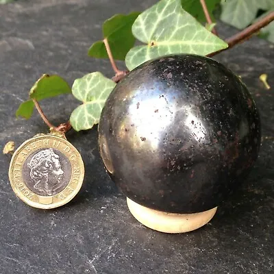 Hematite Crystal Ball Personal Magnetism Charm Power Of Attraction 252g 4.75cm • £35