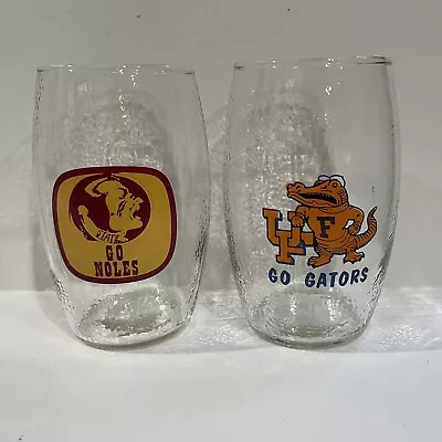 Drinking Glasses Vintage Federal Football Shape NOS 1980s NCAA  FSU UF • $18.99