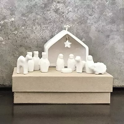 East Of India Small White Porcelain Nativity Set Christmas Gift Boxed • £19.95