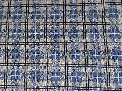 By 1/2+ Yd Blue & Navy Plaid Check Cotton Quilt Fabric BTHY Vintage • $3.78