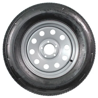 Radial Trailer Tire On Rim ST205/75R15 205/75-15 15 5 Lug Wheel Silver Modular • $138.97