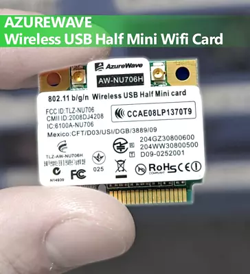 AzureWave AW-NU706H RT3070 802.11 B/g/n Wireless USB Half Mini Card PCI-E Wifi • $5.99