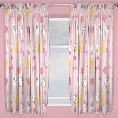 £14.90 • Buy Disney Princess Beauty And The Beast Curtains 54  Drop Pink Kids Bedroom