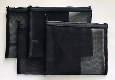 Lot Of 4 New Mary Kay Black Mesh Cosmetic Makeup Bag Zipper Pouch ~ Fast Ship • $9.95