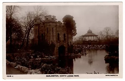 Durham -  Darlington North Lodge Park Real Photo 1909 (ref. 4594) • £3.75