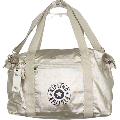 £121.68 • Buy Kipling Art M Medium Travel Tote In Cloud Metal C W Luggage Zip Opening NWT