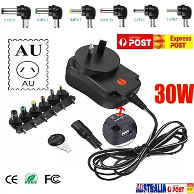 Universal AC/DC Adapter Voltage 30W Plug Power Supply 3V/4.5V/5V/6V/7.5V/9V/12V • $5.69