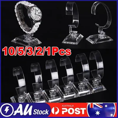 10*Transparent Acrylic Wrist Watch Display Rack Holder Sale Show Case Stand Tool • $14.99