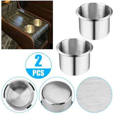 2PCS  Stainless Steel Cup Drink Holders For Auto Car Boat Truck Marine Camper RV • $7.95