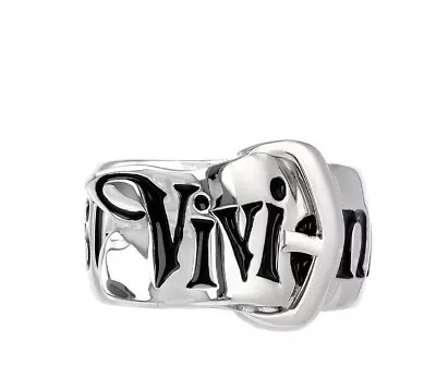 Vivienne Westwood Nana Belt Thick Logo Ring Silver Tone  Ring Size #7 (M) ~349 • $77
