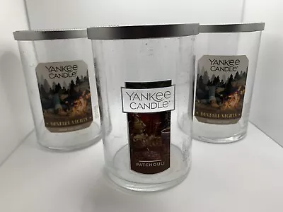 Lot Of 3 Clean Empty Yankee 3 Wick Candle Jars & Lids • $19.99