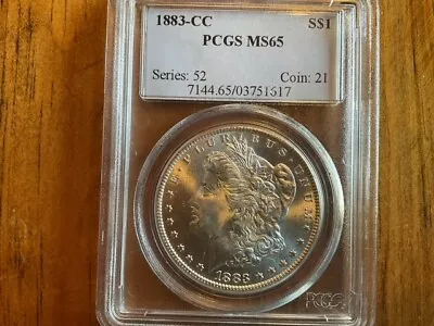 1883 CC PCGS MS65  Gem  Morgan Silver Dollar • $600