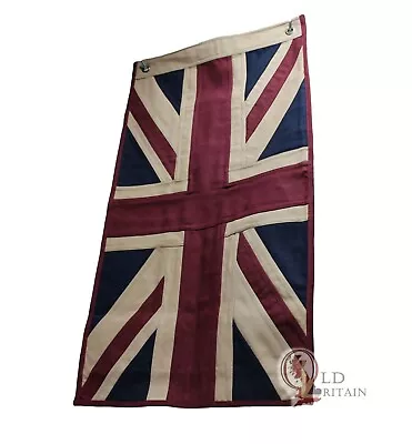 Small Vintage Union Jack Eco Flag | Stitched Cotton Fabric | Tea Stained UK-GB • £23.99