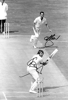 £324.99 • Buy Dennis Lillee Australia Bowling To Ian Botham England Signed 12x8 Photo