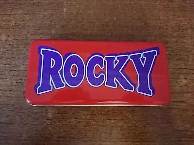 Pencil Case Rocky Tin Box Vintage 90s Retro Biscuit Red Purple Metal  • £6.99