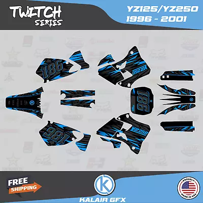 Graphics Kit For Yamaha YZ250 YZ125 (1996-2001) YZ 250 YZ 125 Twitch- Cyan • $87.99