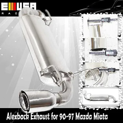 SS Alex Back Exhaust System For 90-97 Mazda Miata NA6CE 3.5  O.D.Tip • $139.99