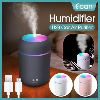 USB Car Air Purifier Diffuser Aroma Oil Humidifier Mist Led Night Light Home AU • $18.99