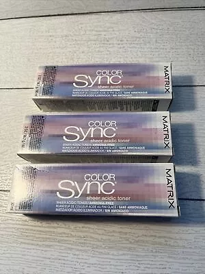 Matrix Color Sync Sheer Acidic Hair Toner *LOT Of 3 Tubes* Clear Transparent • $25