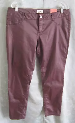 MUDD Leather Look Skinny Jeans Size 15 NWOT Dark Purple • $16.99