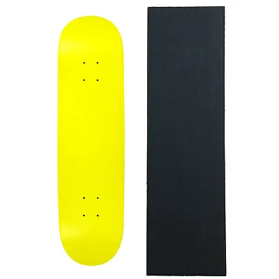 MOOSE Blank SKATEBOARD DECK 7.75 N. YELLOW Skateboards With Black Diamond Grip • $29.95