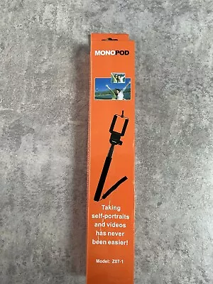 MONOPOD 110cm Selfie  Hand Held Compact Smartphone Camera Selfie Stick Black • £4.99