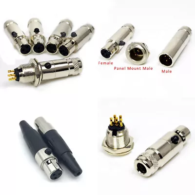 Mini 3P4P 5P 6P Microphone Audio Connector Plug XLR Male/Female/Panel Mount Male • $2.49