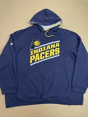 Indiana Pacers Sweater Adult XXL 2XL Blue NBA Basketball Hoodie Spell Out Mens • $20.91