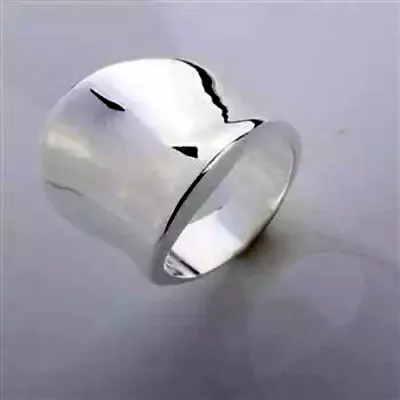 Chunky Thumb Ring Band Ladies Various Sizes Statement 925 Silver Plated Modern • £5.99