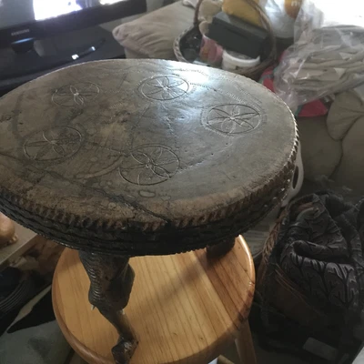 £25 • Buy Wooden Plant Stand /table With Elephant Head Legs  9.5” Tall