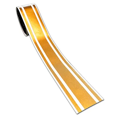 2  Metallic Gold Vinyl Racing Stripes Decal Trailer Boat Windows Pinstripes • $9.99