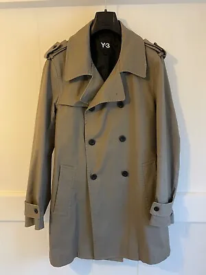 Y-3 Adidas Yohji Yamamoto RARE STONE COLOUR TRENCH COAT WITH BELTED CLOSURE • £165