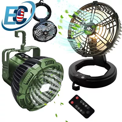 104000mAh Portable Camping Fan For Tent With LED Light USB Rechargeable Outdoor • $22.99