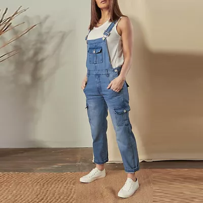 Women's Dungarees Denim Overall Jeans Pants Retro Summer Suspender Trousers • $43.69