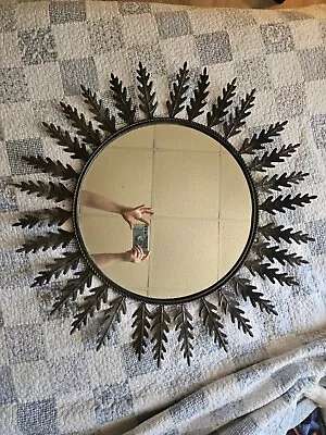 Mid Century Modern Large Ornate Round Wall Hanging Mirror • $100