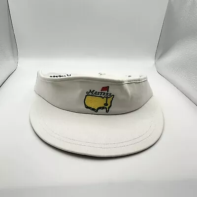 Rare Vintage Masters Golf White Visor Open Back Hat • $19.79