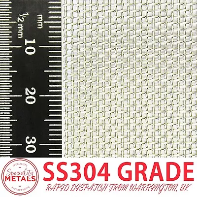 1mm Hole (20 Mesh) Stainless Steel Wire Mesh Gauze | Flour Sieve Size Woven Wire • £12.99