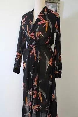 Country Road Black Paradise Maxi Cotton Voile Shirt Dress Size AU 4 • $60