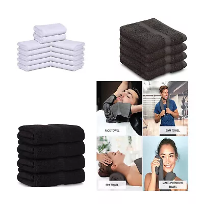 24x Salon Spa Hairdressers Soft Cotton Towels 50 X 85 Cm Hand Black White Grey • £9.90